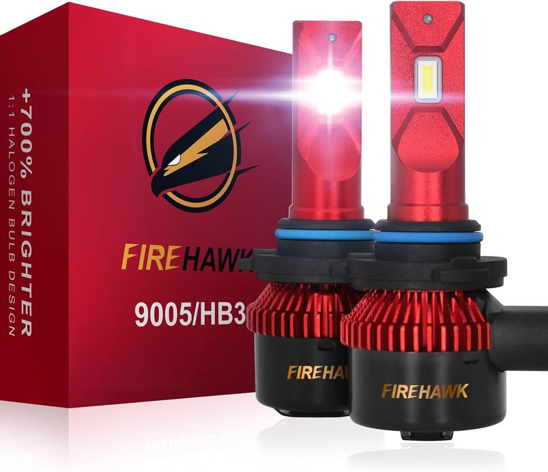 Firehawk 2026 New 9005/HB3/H10/9145 LED Bulbs 50000LM 700% Brighter 6000K Cool White Japanese Chips IP68 Waterproof Fog Light, Pack of 2 - Image 1